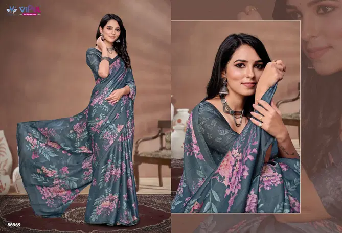 Akasaa By Vipul Satin Silk Daily Wear Saree Suppliers In India